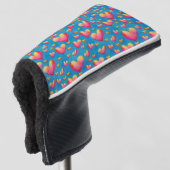 Kleurrijke Aquarel Harten Golf Headcover (3/4 voorkant)