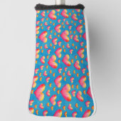 Kleurrijke Aquarel Harten Golf Headcover (Draai 90)