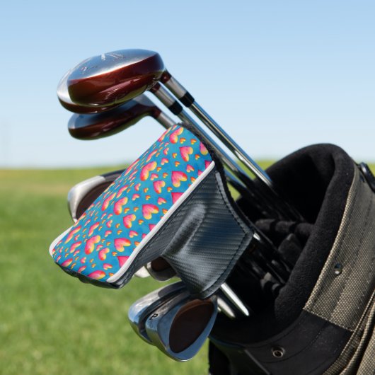 Kleurrijke Aquarel Harten Golf Headcover (Insitu)