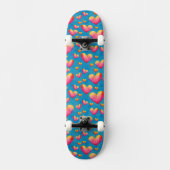 Kleurrijke Aquarel Harten Skateboard (Voorkant)