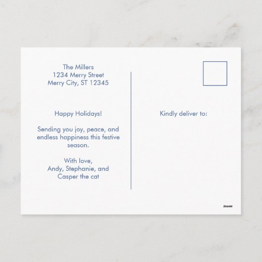 Kleurrijke Aquarel Kerstboom Aanpasbaar Feestdagenkaart (Achterkant)