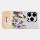 Kleurrijke Aquarel Kolibrie Gepersonaliseerd  Case-Mate iPhone Case (Achterkant (horizontaal))