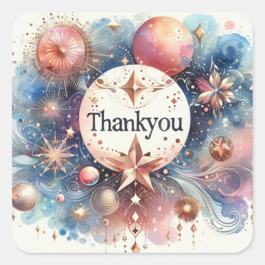 kleurrijke aquarel kunst Vierkante Sticker (Voorkant)