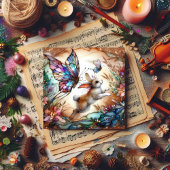 Kleurrijke Aquarel Lente Vlinder Konijn Pasen Feestdagenkaart