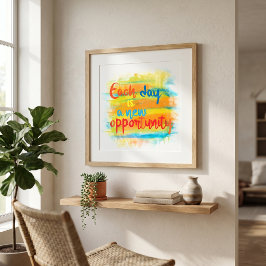 Kleurrijke Aquarel Motiverende Calligrafie Quote Foto Afdruk