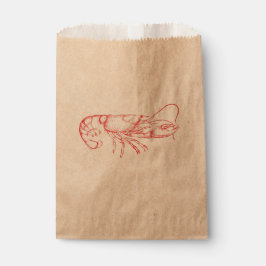 Kleurrijke aquarel - rode kreeft bedankzakje