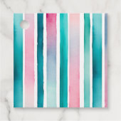 Kleurrijke Aquarel Strepen Gift Labels (Voorkant)