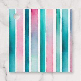 Kleurrijke Aquarel Strepen Gift Labels