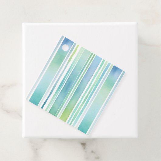 Kleurrijke Aquarel Strepen Gift Labels (In situ)