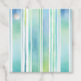 Kleurrijke Aquarel Strepen Gift Labels