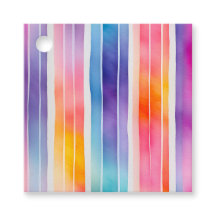 Kleurrijke Aquarel Strepen Gift Labels