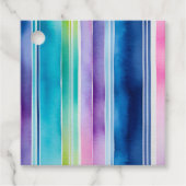 Kleurrijke Aquarel Strepen Gift Labels (Voorkant)