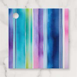 Kleurrijke Aquarel Strepen Gift Labels