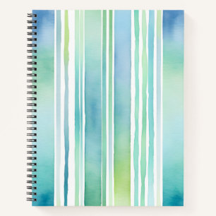 Kleurrijke Aquarel Strepen Spiral Notitieboek