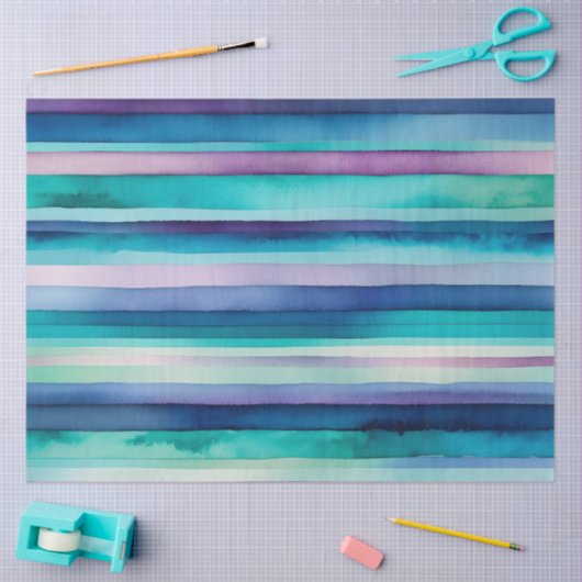 Kleurrijke aquarel strepen weefsel papier (Craft)