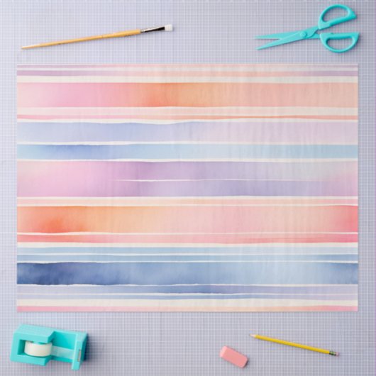 Kleurrijke aquarel strepen weefsel papier (Craft)