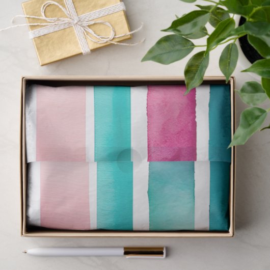 Kleurrijke aquarel strepen weefsel papier (Geschenk)