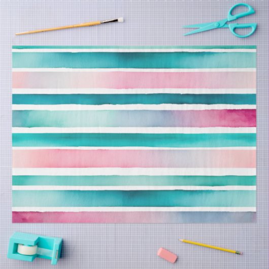 Kleurrijke aquarel strepen weefsel papier (Craft)