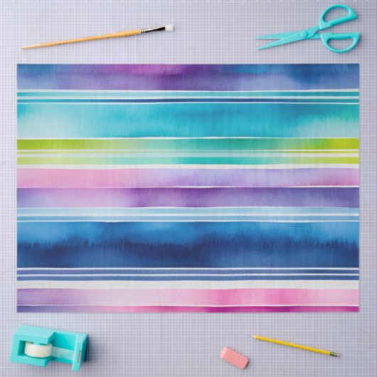 Kleurrijke aquarel strepen weefsel papier (Craft)