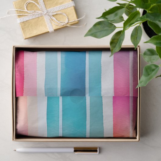 Kleurrijke aquarel strepen weefsel papier (Geschenk)