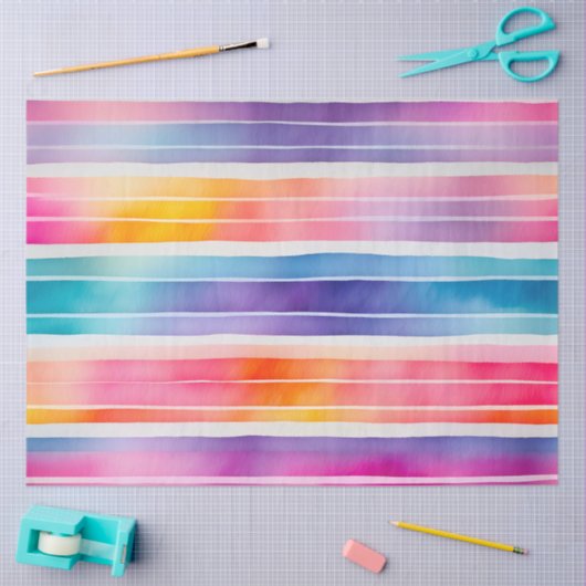 Kleurrijke aquarel strepen weefsel papier (Craft)