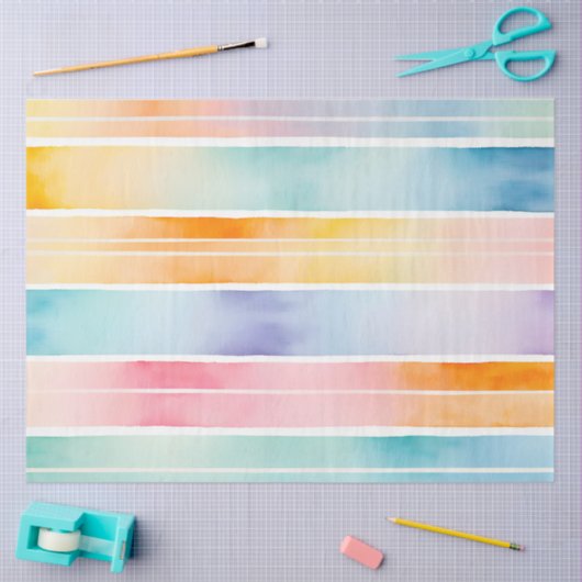 Kleurrijke aquarel strepen weefsel papier (Craft)