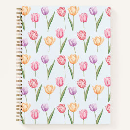 Kleurrijke Aquarel Tulpen Bloem Patroon Notitieboek