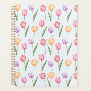Kleurrijke Aquarel Tulpen Bloem Patroon Planner