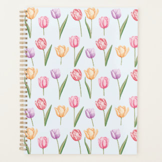 Kleurrijke Aquarel Tulpen Bloem Patroon Planner