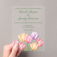 Kleurrijke Aquarel Tulpen Lente Bruiloft