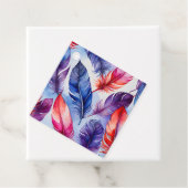 Kleurrijke Aquarel Veer Art Gift Labels (In situ)