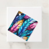 Kleurrijke Aquarel Veer Art Gift Labels (In situ)