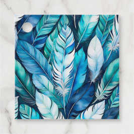 Kleurrijke Aquarel Veer Art Gift Labels