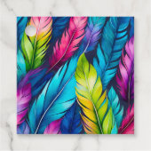 Kleurrijke Aquarel Veer Art Gift Labels (Voorkant)