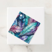 Kleurrijke Aquarel Veer Art Gift Labels (In situ)