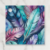 Kleurrijke Aquarel Veer Art Gift Labels (Voorkant)