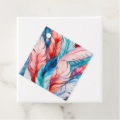 Kleurrijke Aquarel Veer Art Gift Labels (In situ)