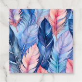 Kleurrijke Aquarel Veer Art Gift Labels (Voorkant)