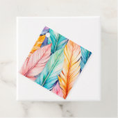 Kleurrijke Aquarel Veer Art Gift Labels (In situ)