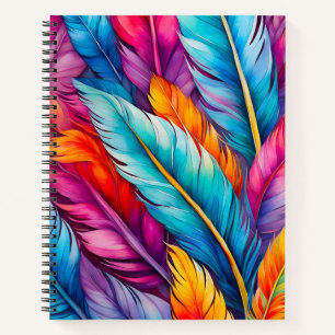 Kleurrijke Aquarel Veer Art Spiral Notitieboek