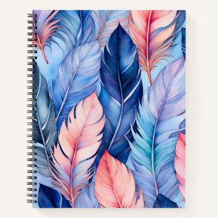 Kleurrijke Aquarel Veer Art Spiral Notitieboek