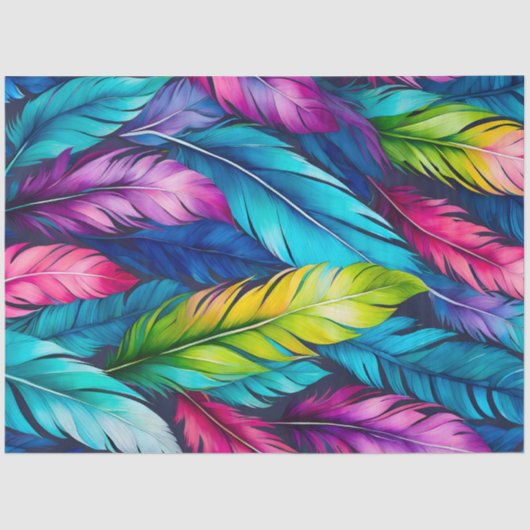 Kleurrijke aquarel veer kunst weefsel papier (Voorkant)