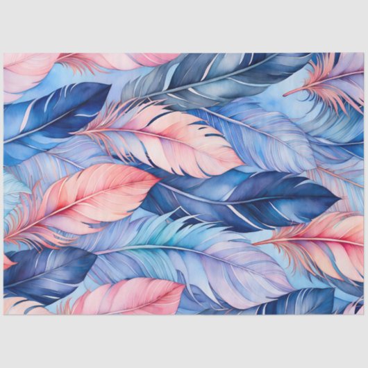 Kleurrijke aquarel veer kunst weefsel papier (Voorkant)