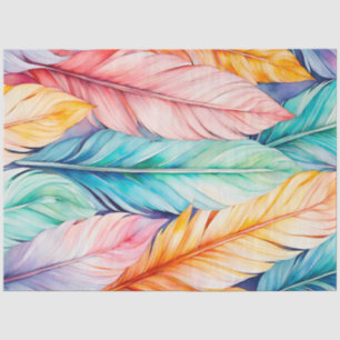 Kleurrijke aquarel veer kunst weefsel papier