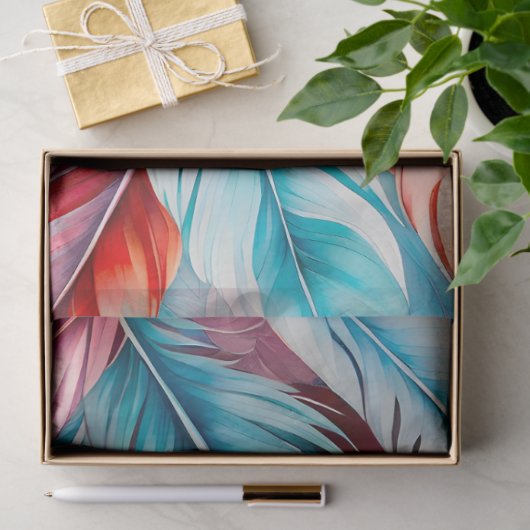 Kleurrijke aquarel veer kunst weefsel papier (Geschenk)