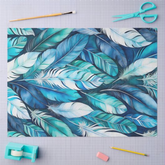 Kleurrijke aquarel veer kunst weefsel papier (Craft)