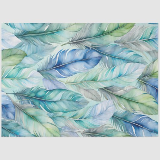 Kleurrijke aquarel veer kunst weefsel papier (Voorkant)