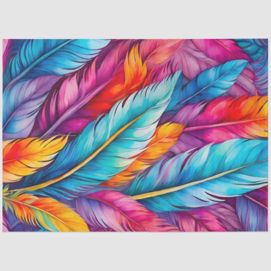 Kleurrijke aquarel veer kunst weefsel papier (Voorkant)