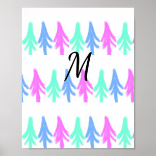 Kleurrijke aquarel voeg je naam tekst toe poster