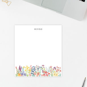 Kleurrijke Aquarel Wilde Bloem Bloemstuk Aanpassen Notitieblok